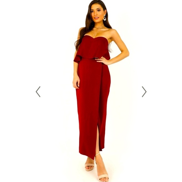 Showpo. Dresses & Skirts - Showpo Strapless Red Dress